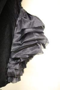 Vintage 1980s Black Velvet Bustle Dress