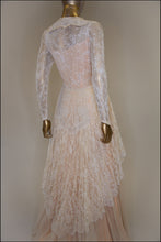 Vintage 1940s Fine Lace Wedding Dress