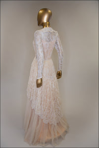 Vintage 1940s Fine Lace Wedding Dress