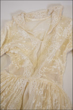Vintage 1940s Fine Lace Wedding Dress