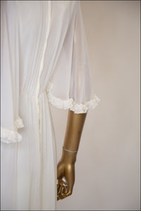 Vintage 1970s Ivory Chiffon Maxi Dress