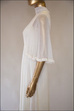 Vintage 1970s Ivory Chiffon Maxi Dress