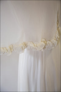 Vintage 1970s Ivory Chiffon Maxi Dress