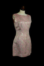 Vintage 1960s Pink Brocade Mini Dress