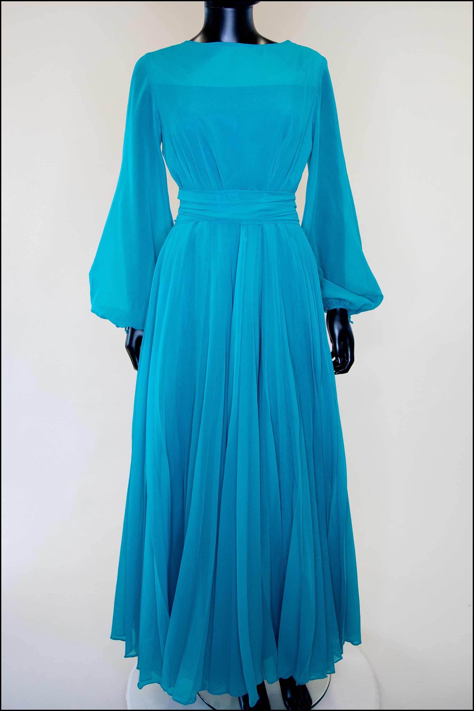 chiffon maxi dress 70s 1970s Black Chiffon Gold Lam Full Skirt Maxi Dress Gown