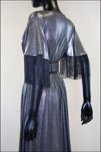 Vampilion - Metallic Silver Fringed Maxi Dress
