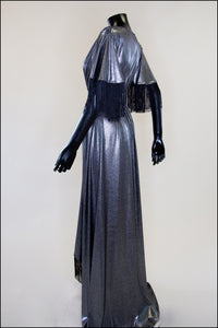 Vampilion - Metallic Silver Fringed Maxi Dress
