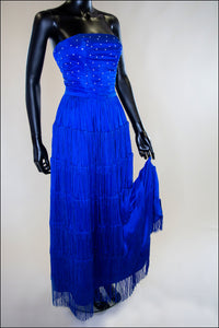 Lapis - Fringed Silk Gown