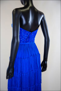 Lapis - Fringed Silk Gown