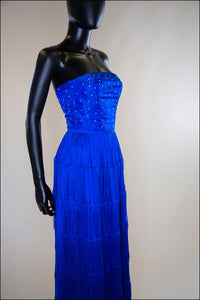Lapis - Fringed Silk Gown