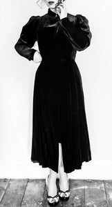 Vintage 1930s Silk Velvet Dress Coat