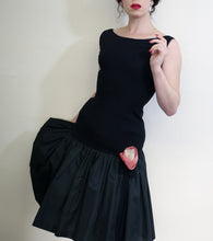 Vintage 1950s Black Crepe Cocktail Dress
