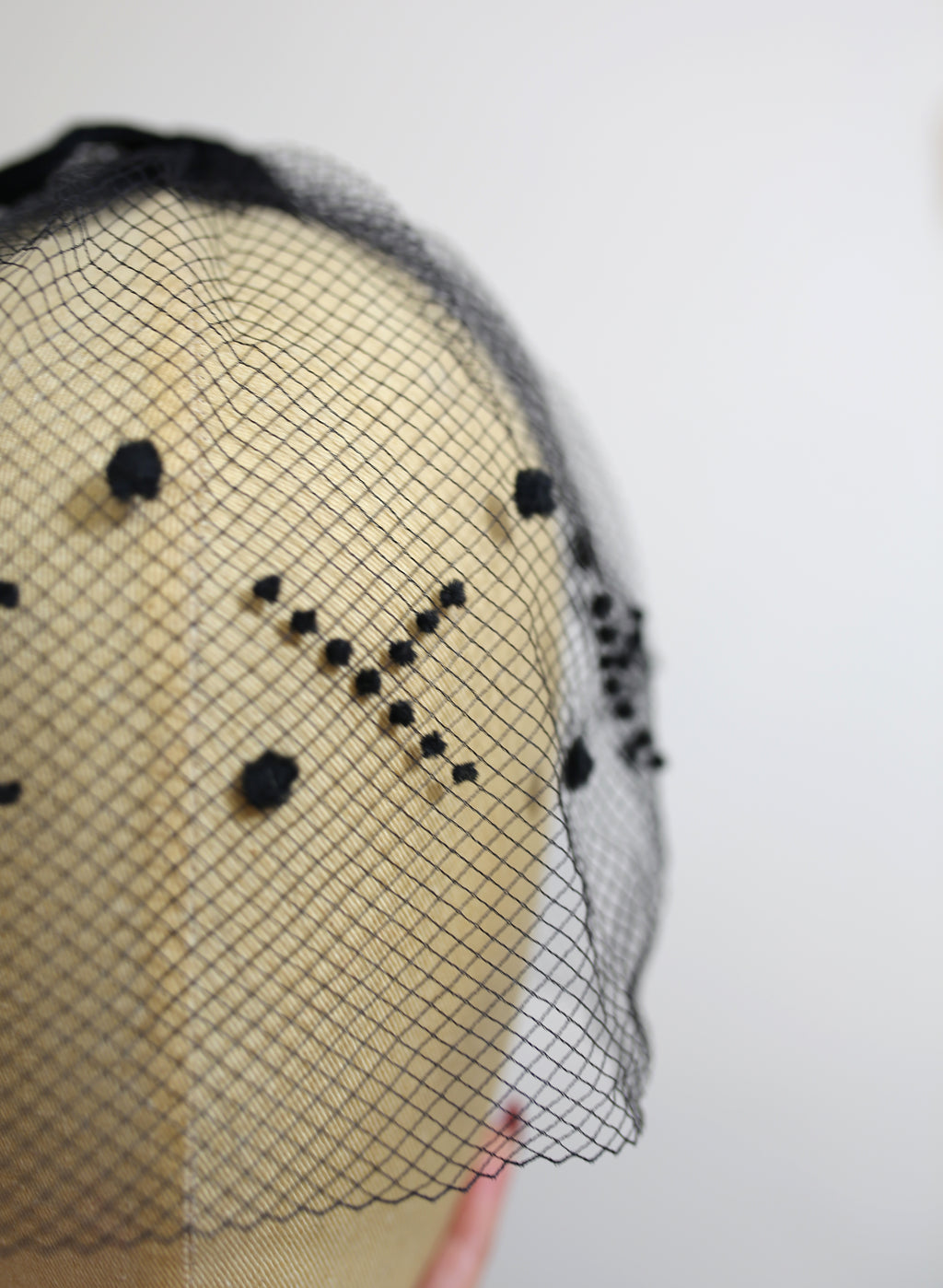Vintage 1950s Black Dotty Veil