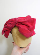 RESERVED Vintage 1950s Pink Velvet Bow Hat