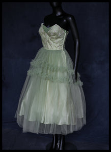 Vintage 1950s Green Tulle Dress