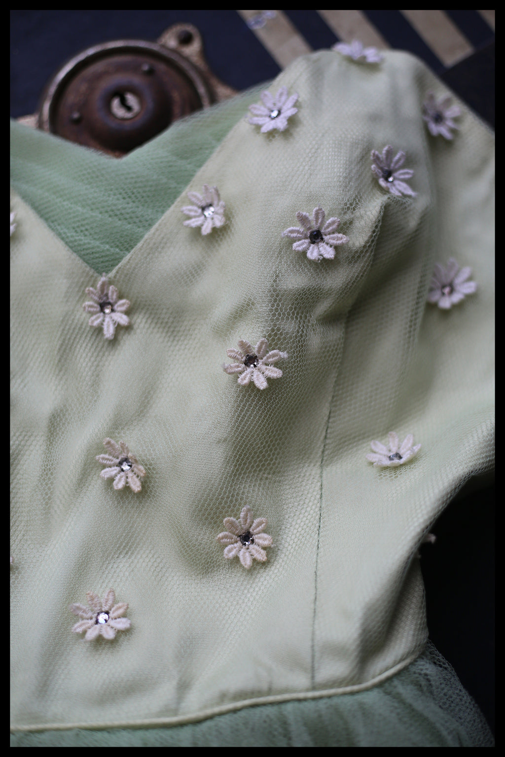 Vintage 1950s Green Tulle Dress