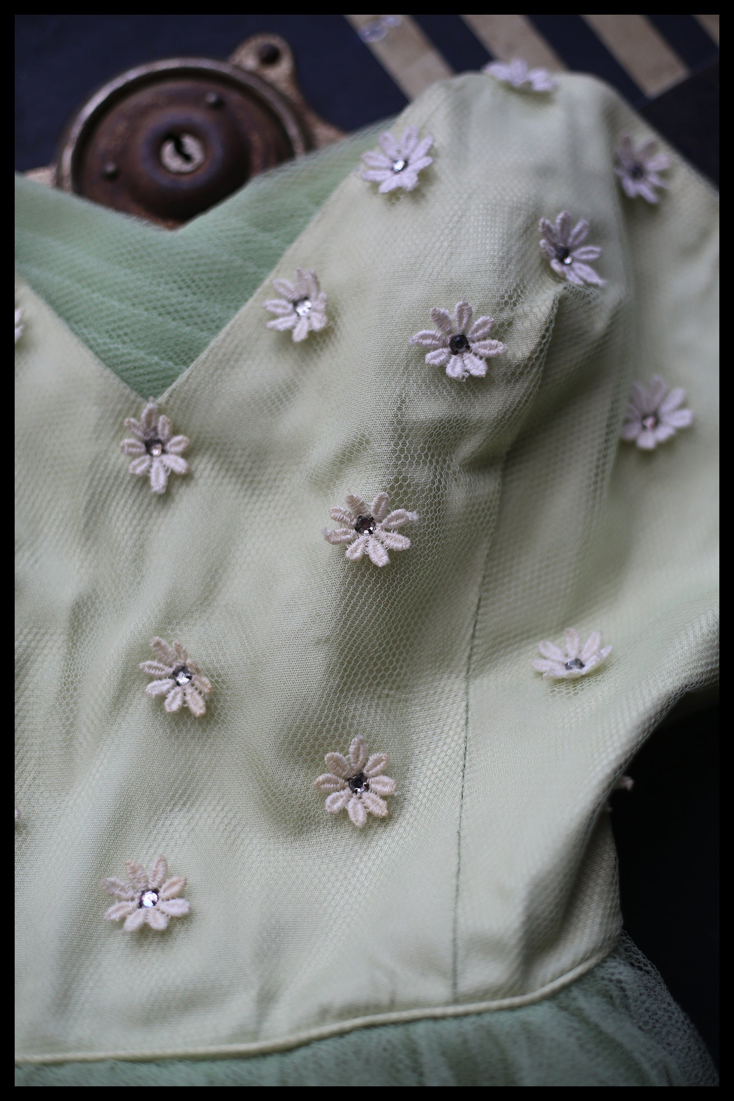 Vintage 1950s Green Tulle Dress