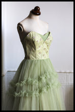 Vintage 1950s Green Tulle Dress