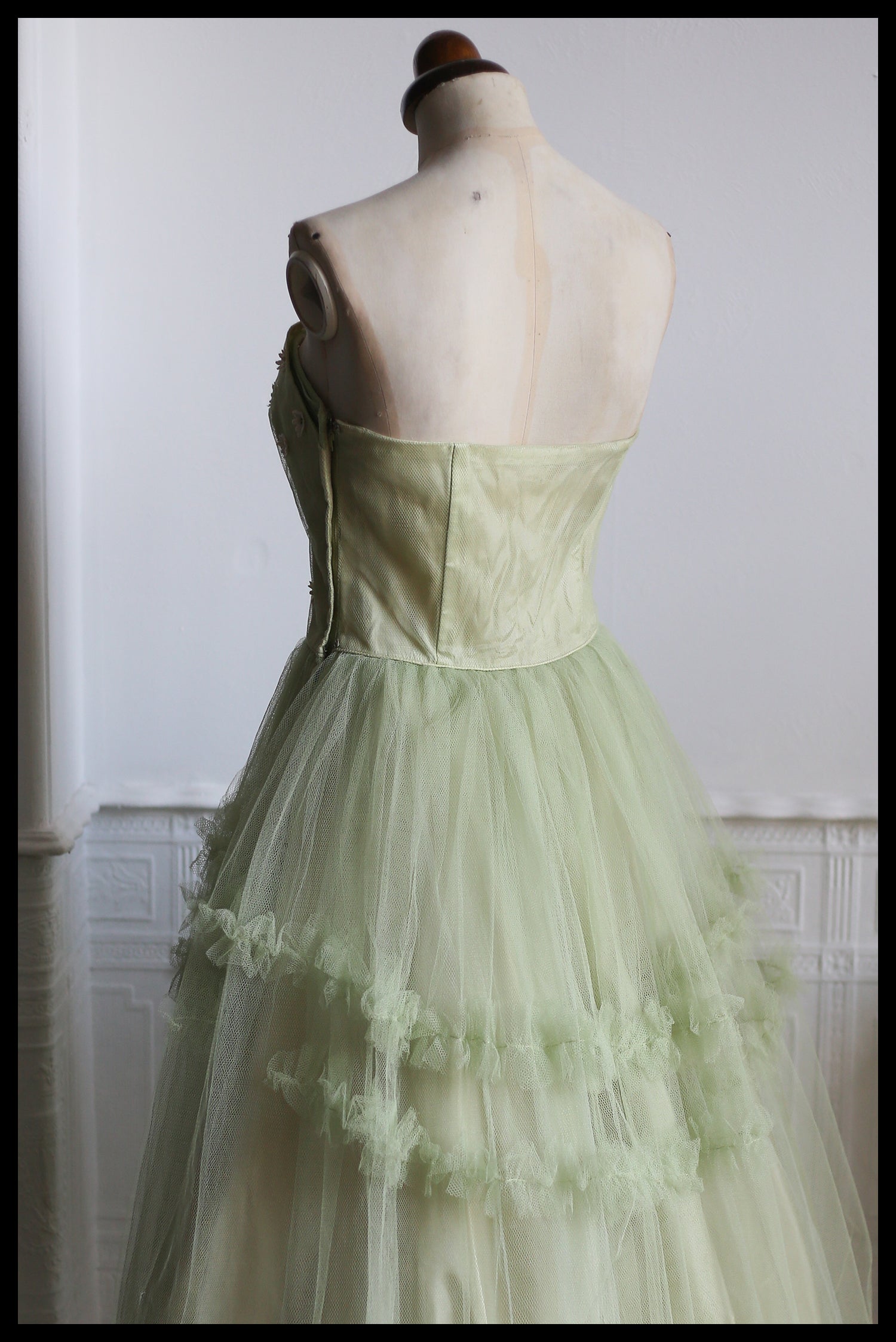 Vintage 1950s Green Tulle Dress