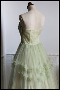 Vintage 1950s Green Tulle Dress