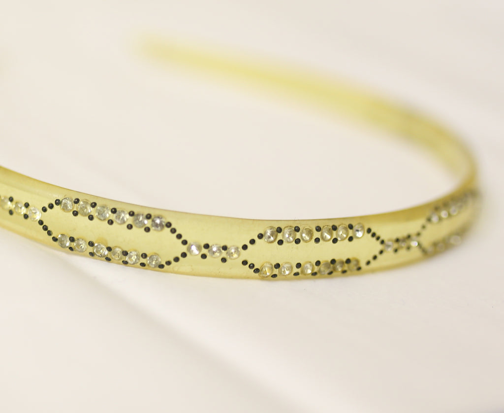 Vintage 1920s Celluloid Rhinestone Hair Band