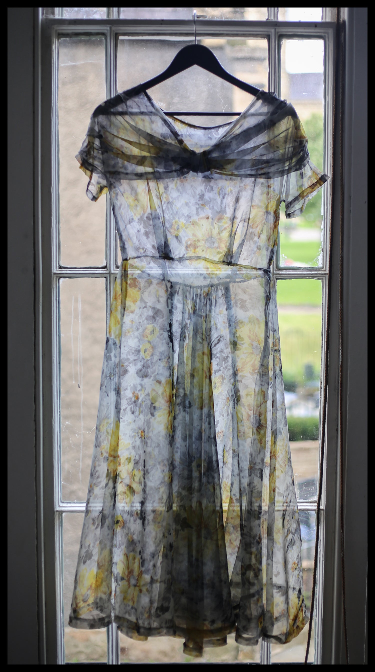 Vintage 1940s Nylon Floral Tea Dress