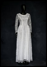 Vintage 1950s Ivory Lace Long Sleeve Gown