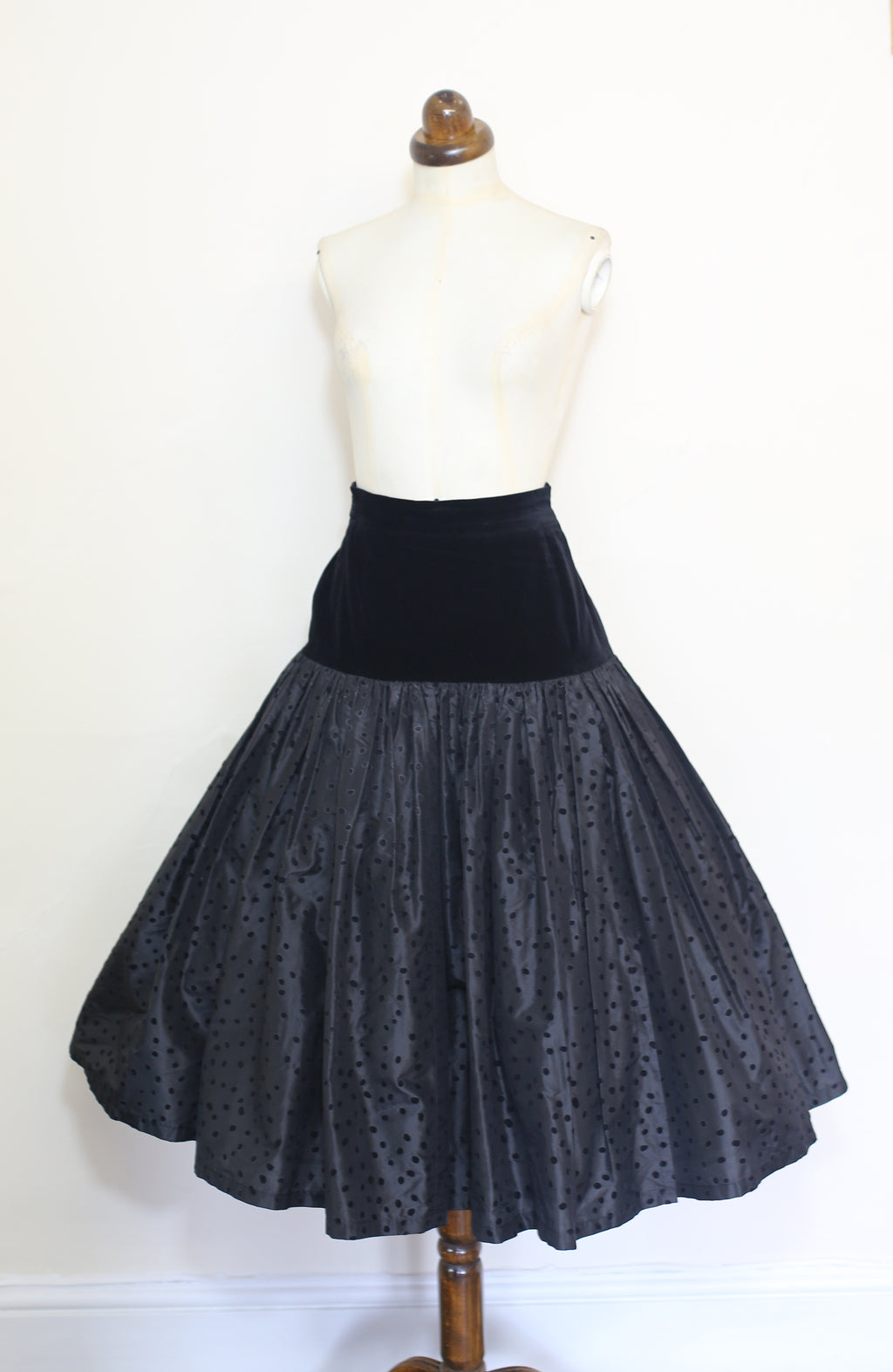 Vintage 1980s Escada Black Silk Cocktail Skirt