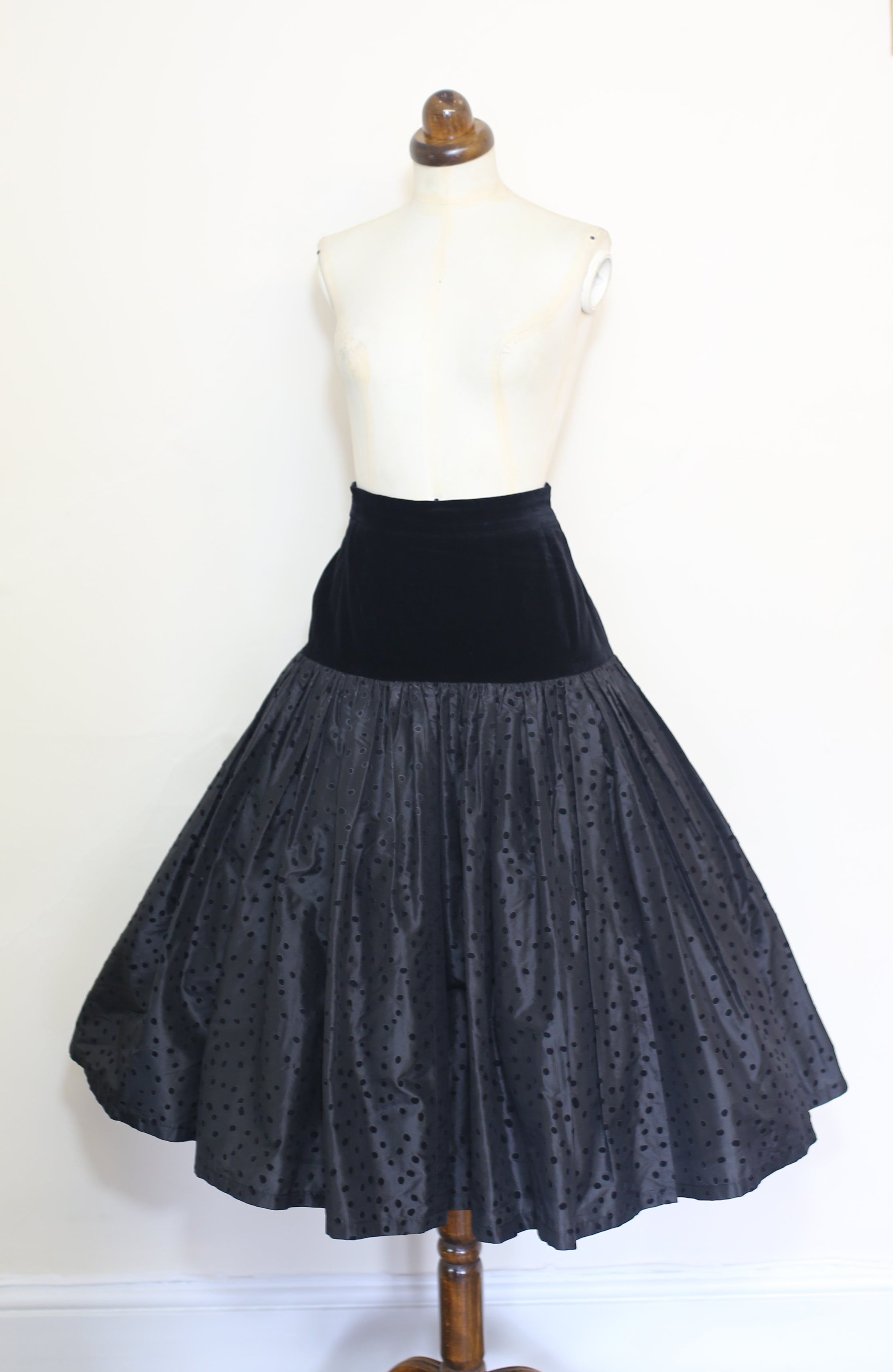 Vintage 1980s Escada Black Silk Cocktail Skirt
