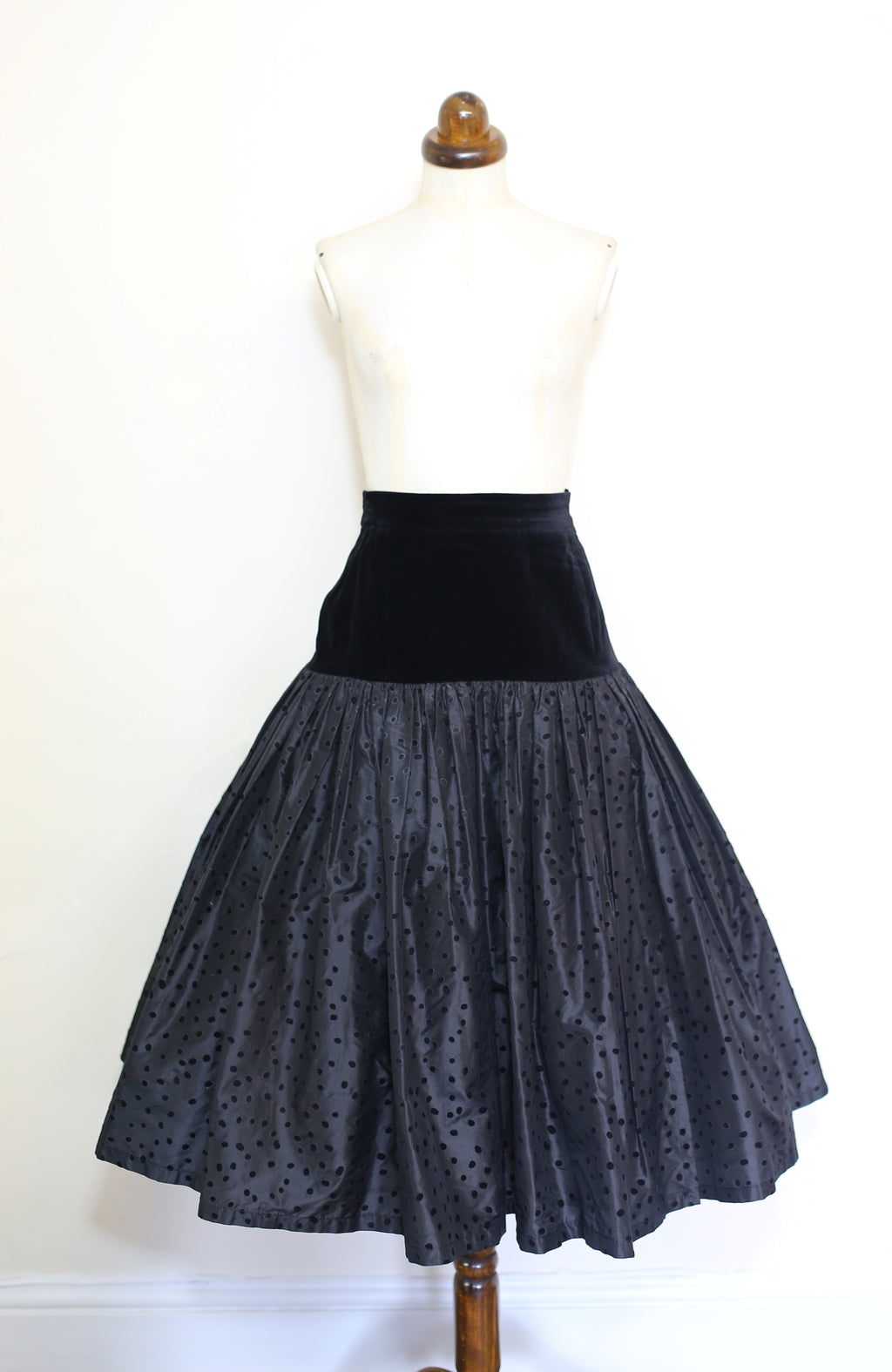 Vintage 1980s Escada Black Silk Cocktail Skirt