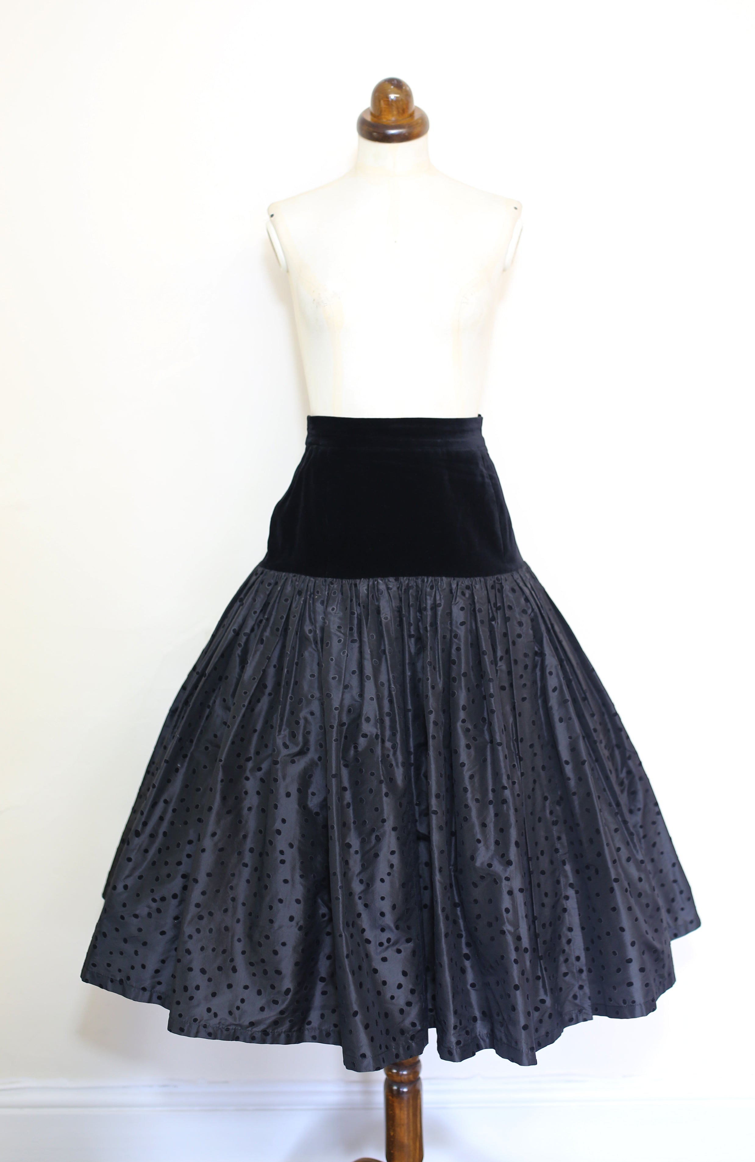 Vintage 1980s Escada Black Silk Cocktail Skirt