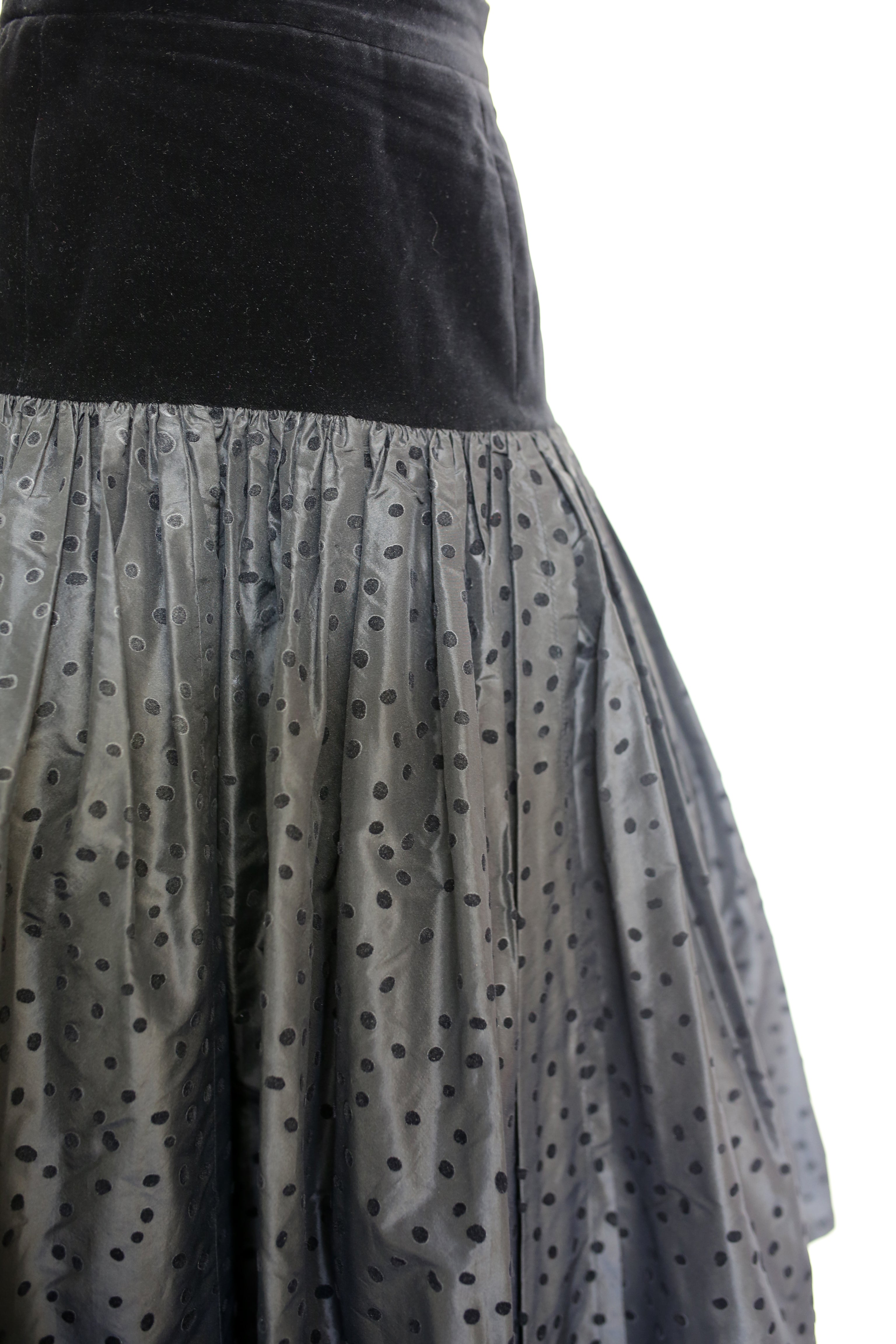 Vintage 1980s Escada Black Silk Cocktail Skirt