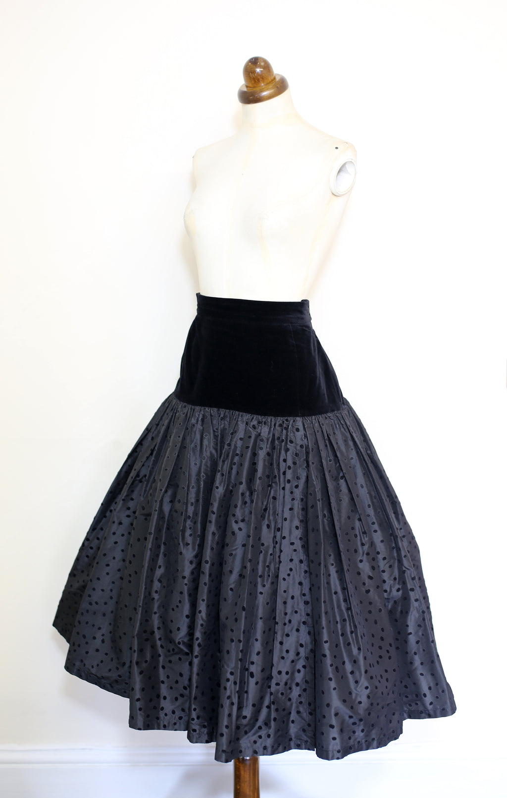 Vintage 1980s Escada Black Silk Cocktail Skirt