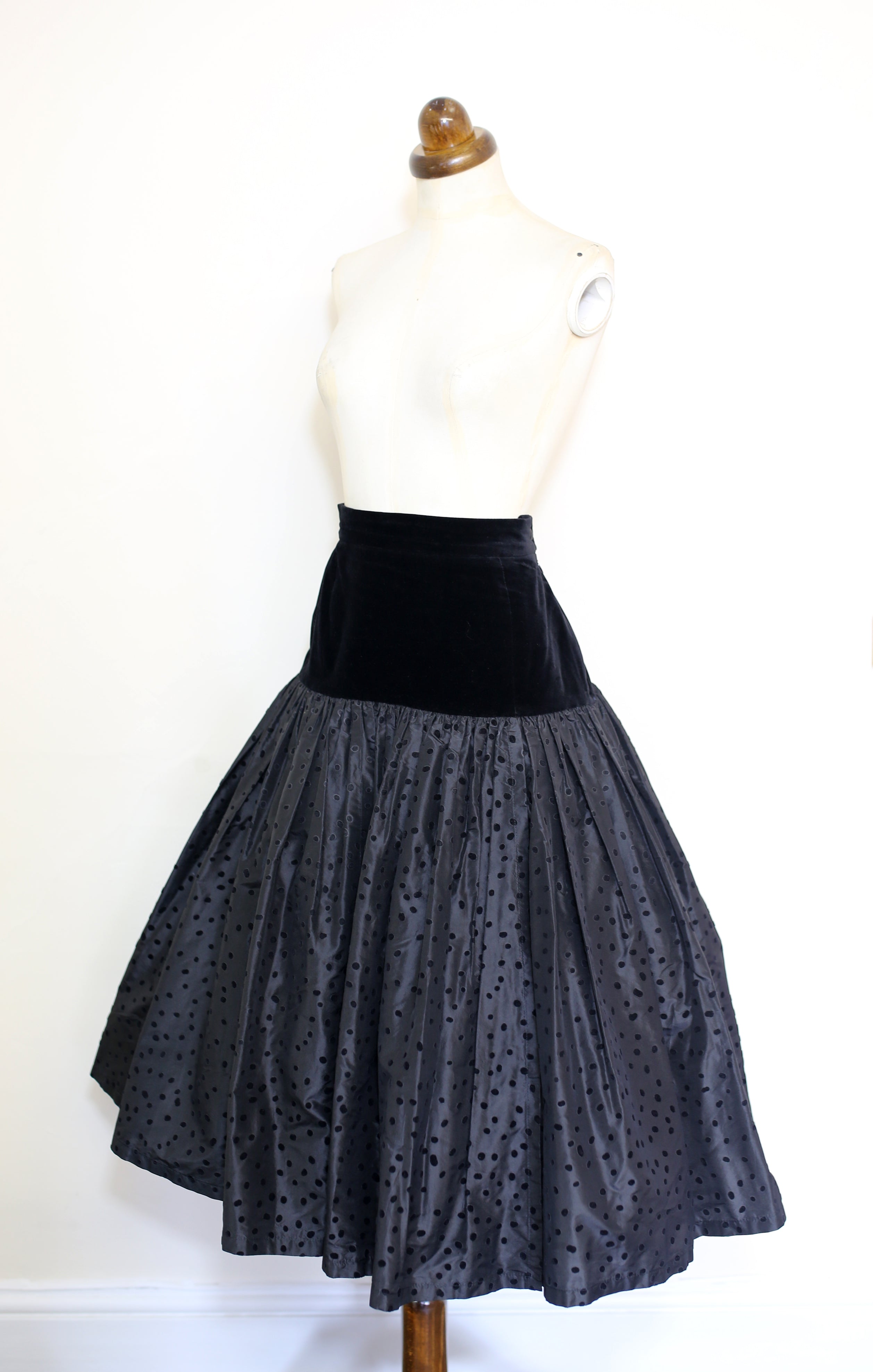 Vintage 1980s Escada Black Silk Cocktail Skirt