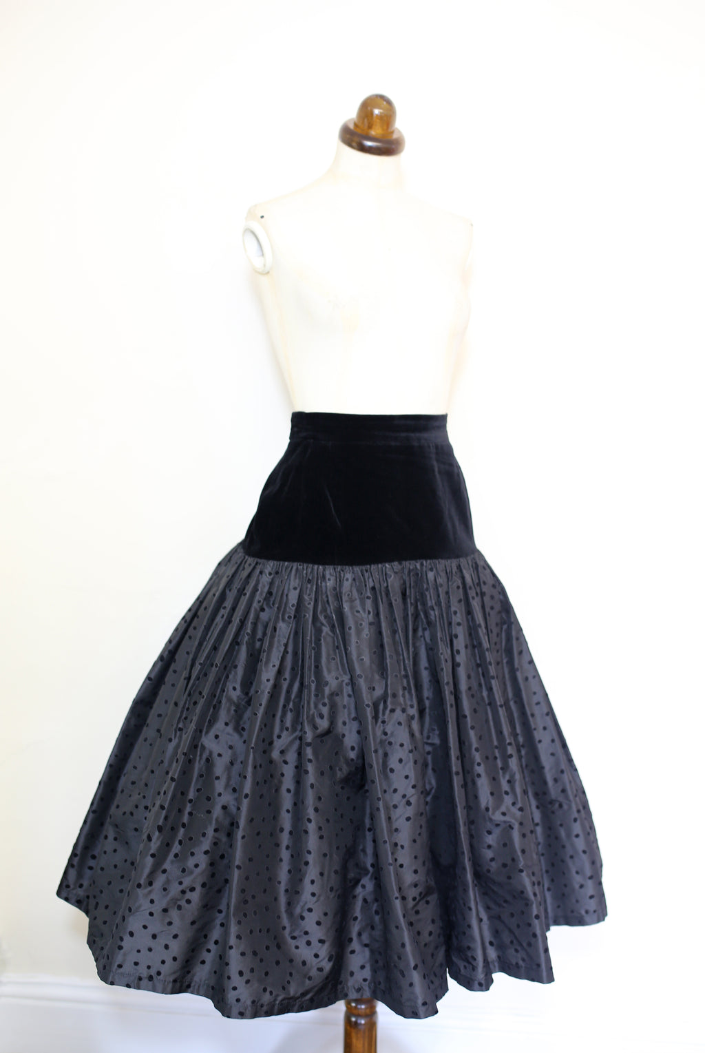 Vintage 1980s Escada Black Silk Cocktail Skirt