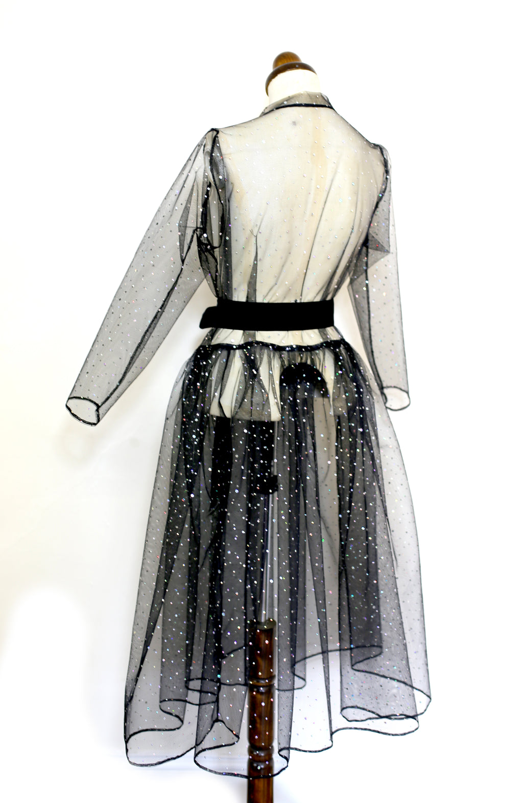 Black Disco Tulle Dress Coat