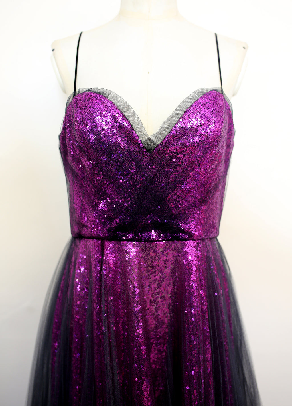 Disco Bliss - Pink Pleated Tulle Sequin Midi Dress