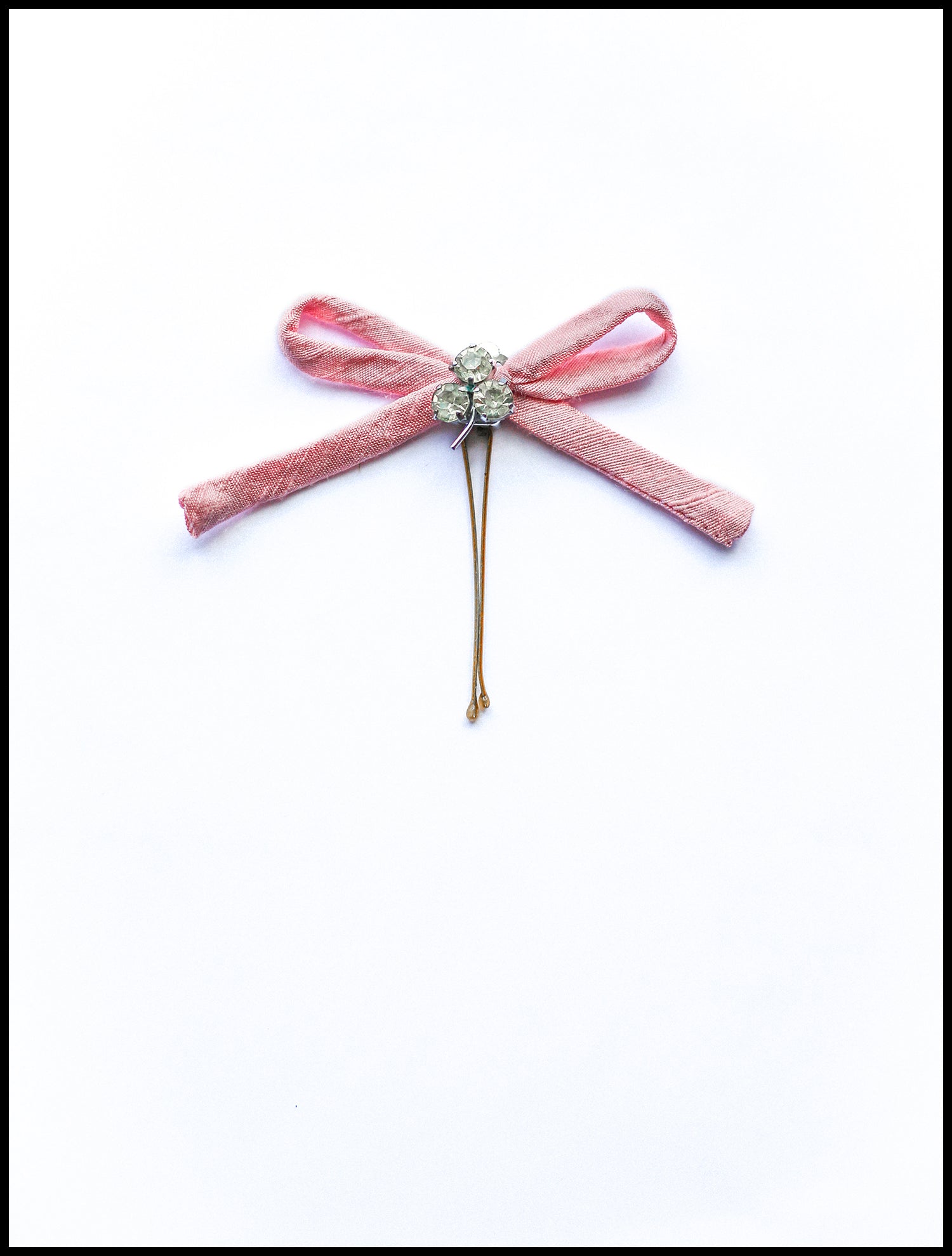 Pink Silk Bow Hair Pin