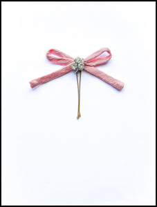 Pink Silk Bow Hair Pin