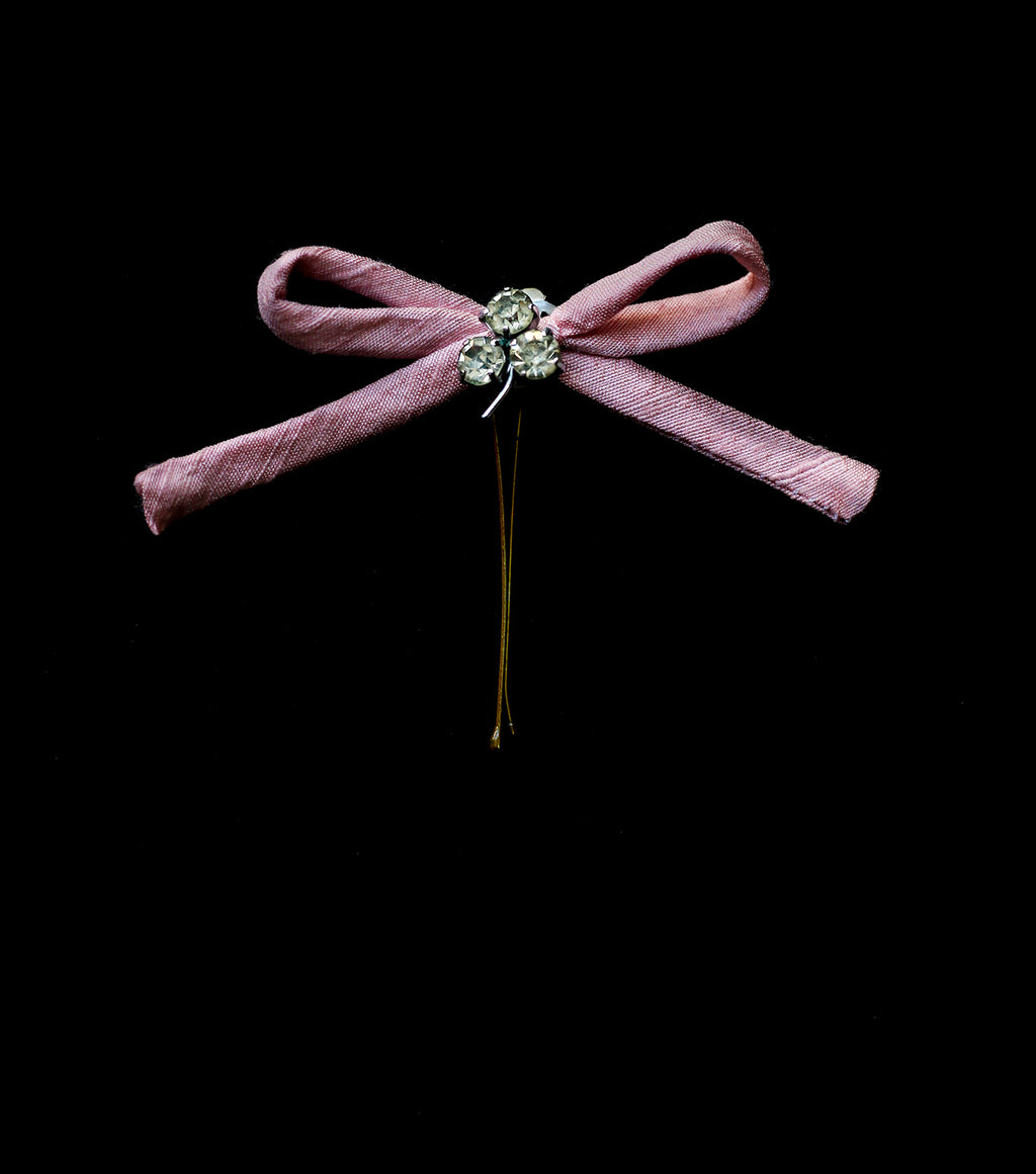 Pink Silk Bow Hair Pin