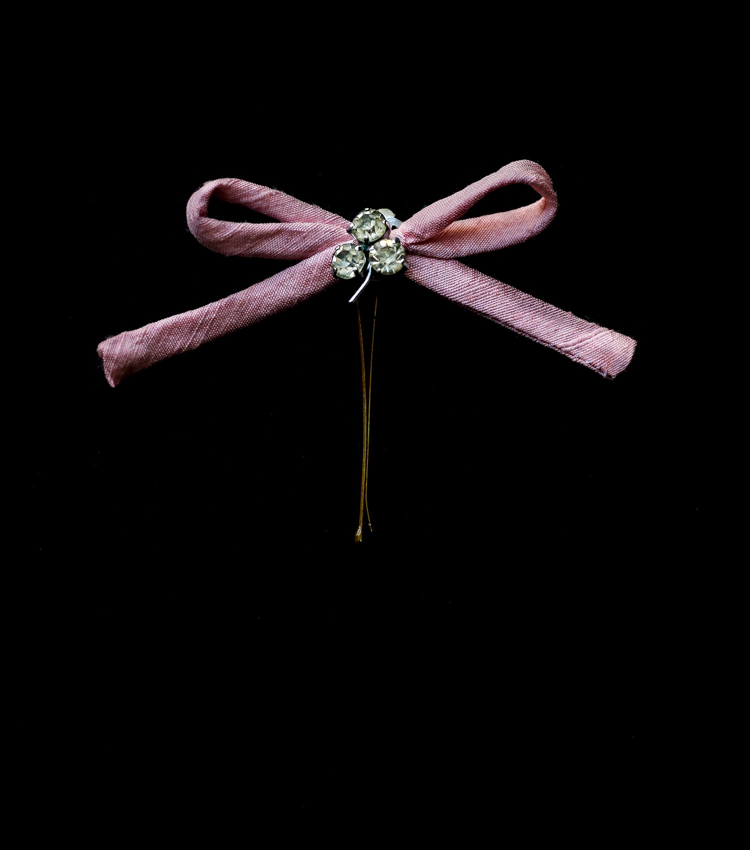 Pink Silk Bow Hair Pin