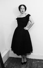 Vintage 1950s Black Lace Cocktail Dress