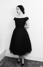 Vintage 1950s Black Lace Cocktail Dress