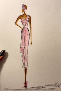Gigi - Pink Gingham Cotton Midi Dress