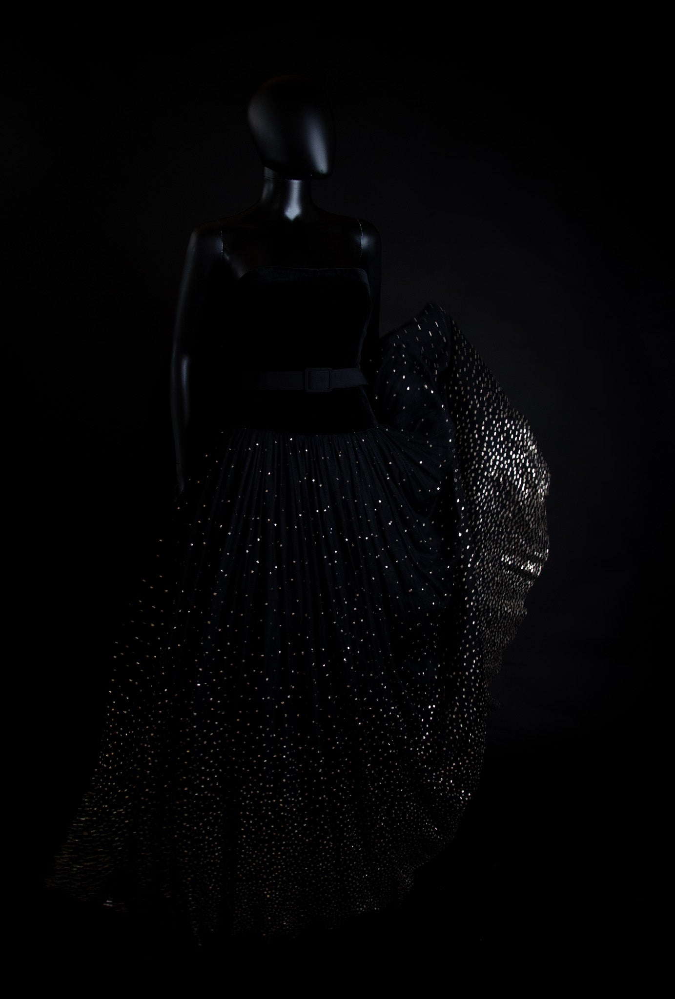 Vintage 1950s Velvet Tulle Glitter Ballgown Dress
