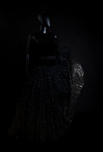 Vintage 1950s Velvet Tulle Glitter Ballgown Dress
