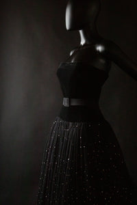 Vintage 1950s Velvet Tulle Glitter Ballgown Dress