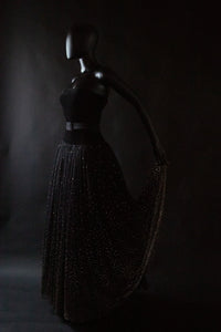 Vintage 1950s Velvet Tulle Glitter Ballgown Dress