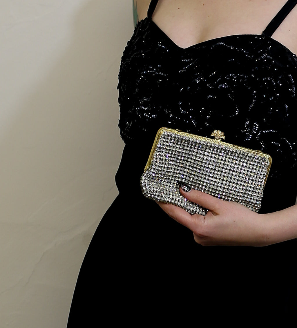 Vintage 1950s Rhinestone Cocktail Bag