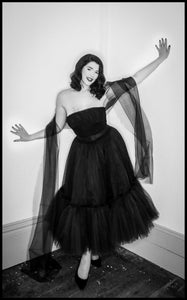 Ballerina - Black Tulle Tiered Midi Dress